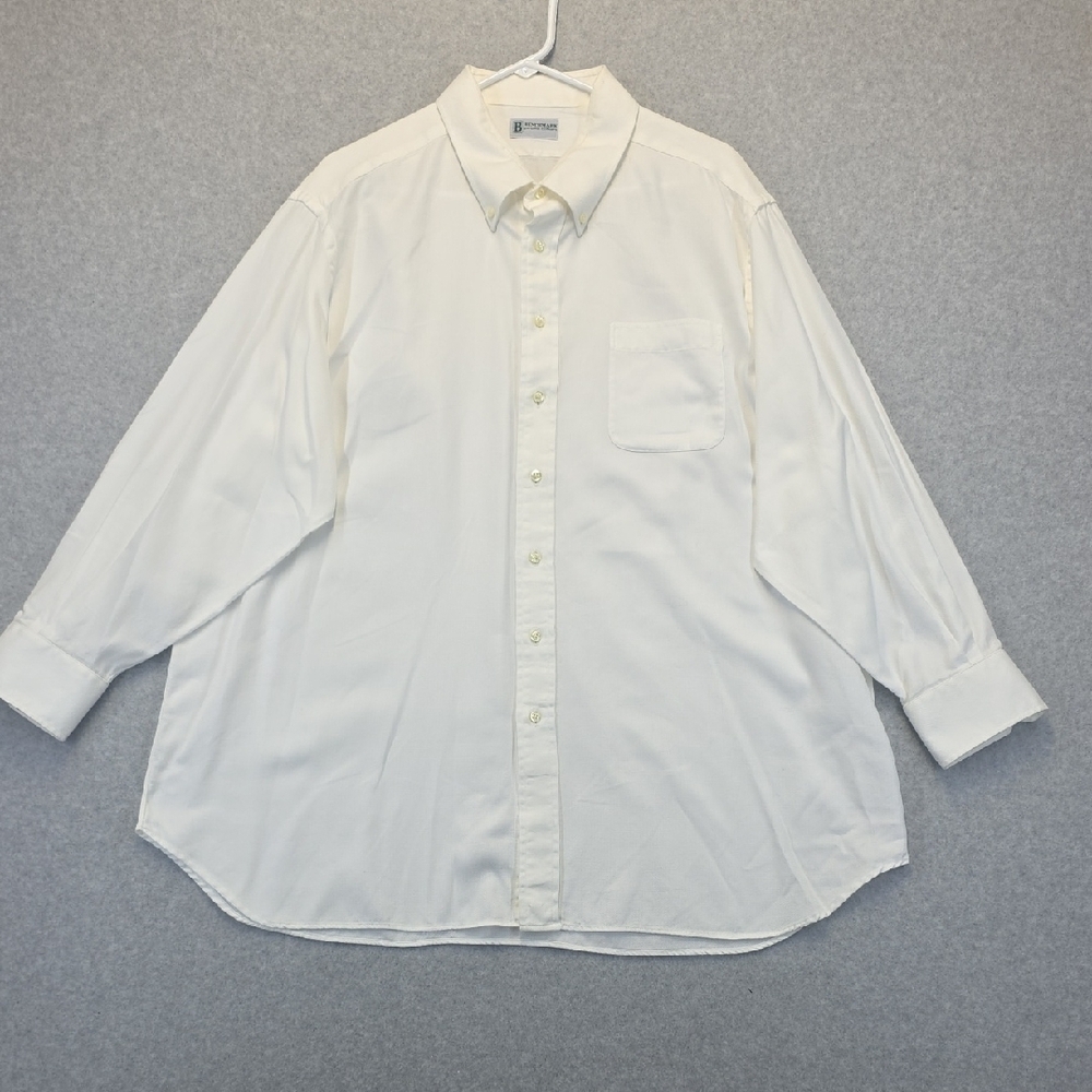 Benchmark White Button Down Shirt Long Sleeve Business Casual